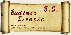 Budimir Sirotić vizit kartica
